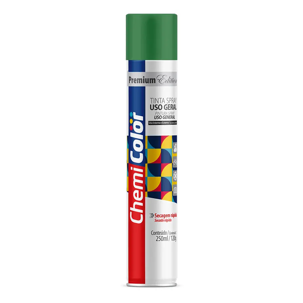Tinta spray uso geral 250ML/120G verde escuro Chemicolor — fotografia 2