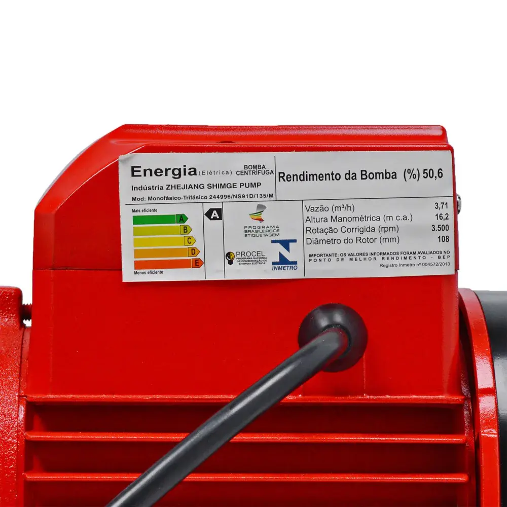Bomba centrífuga 1/2HP bivolt Worker — fotografia 5