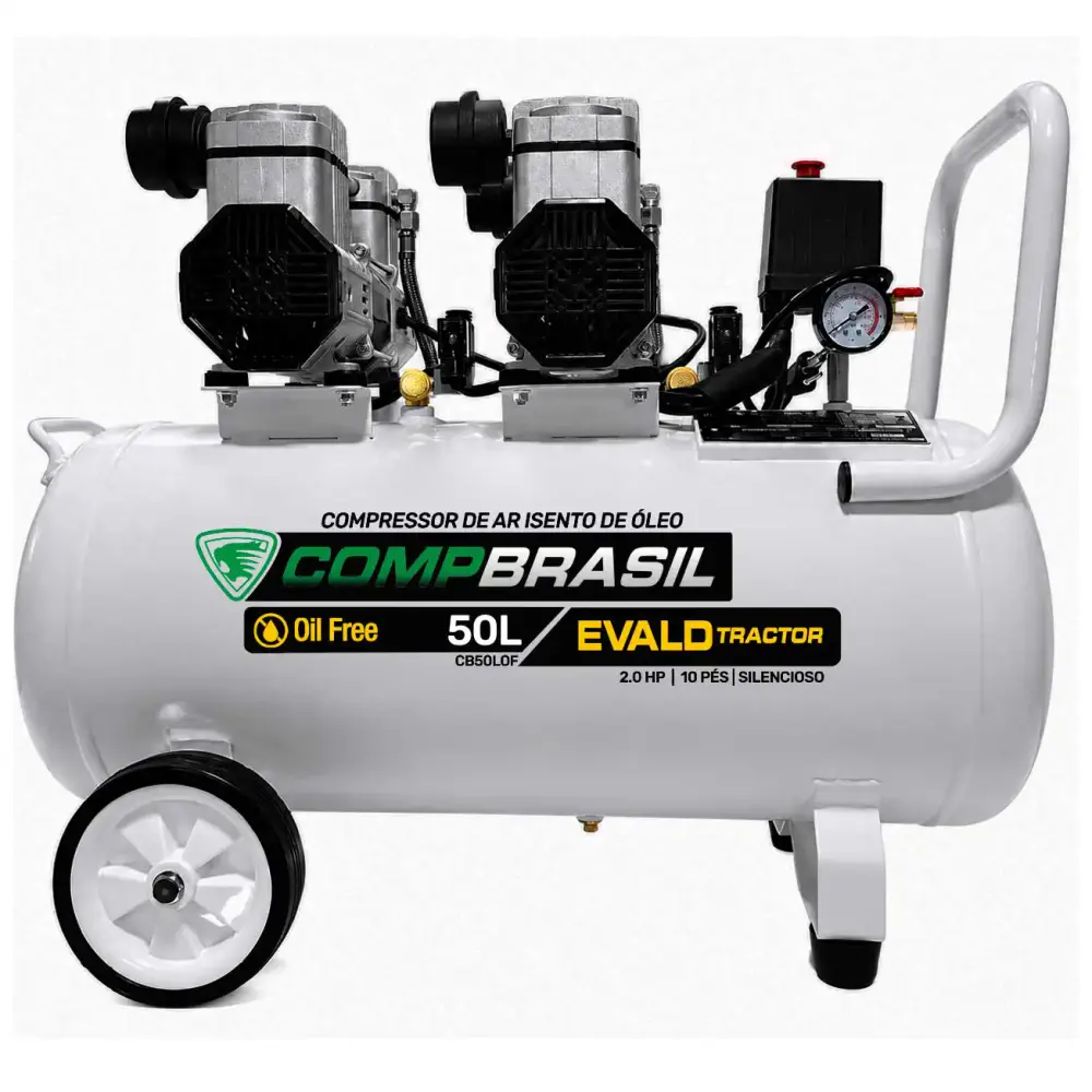 Compressor port. isento 10 PES 2,0HP 50L evald tractor Compbrasil 110 V