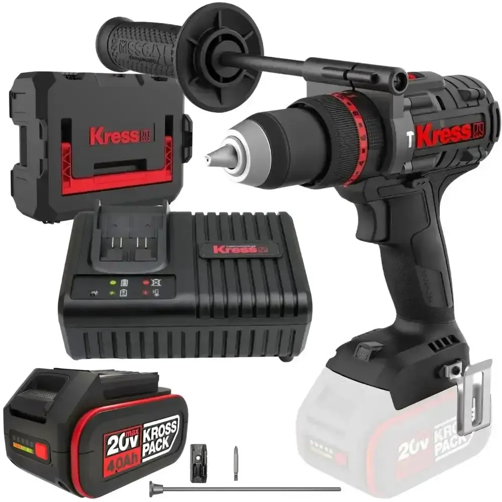 Parafusadeira de impacto 1/2POL 150NM com carregador e bateria 4.0AH 20V Kress