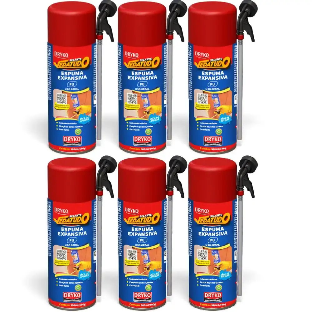 Espuma Expansiva Poliuretano 300 ml 6 Unidades DRYKO — fotografia de referência