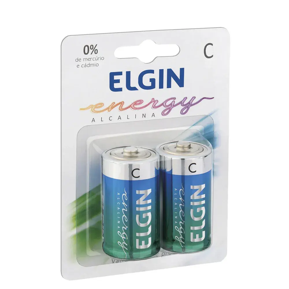 Pilha alcalina c blister 2PÇS Elgin — fotografia de referência