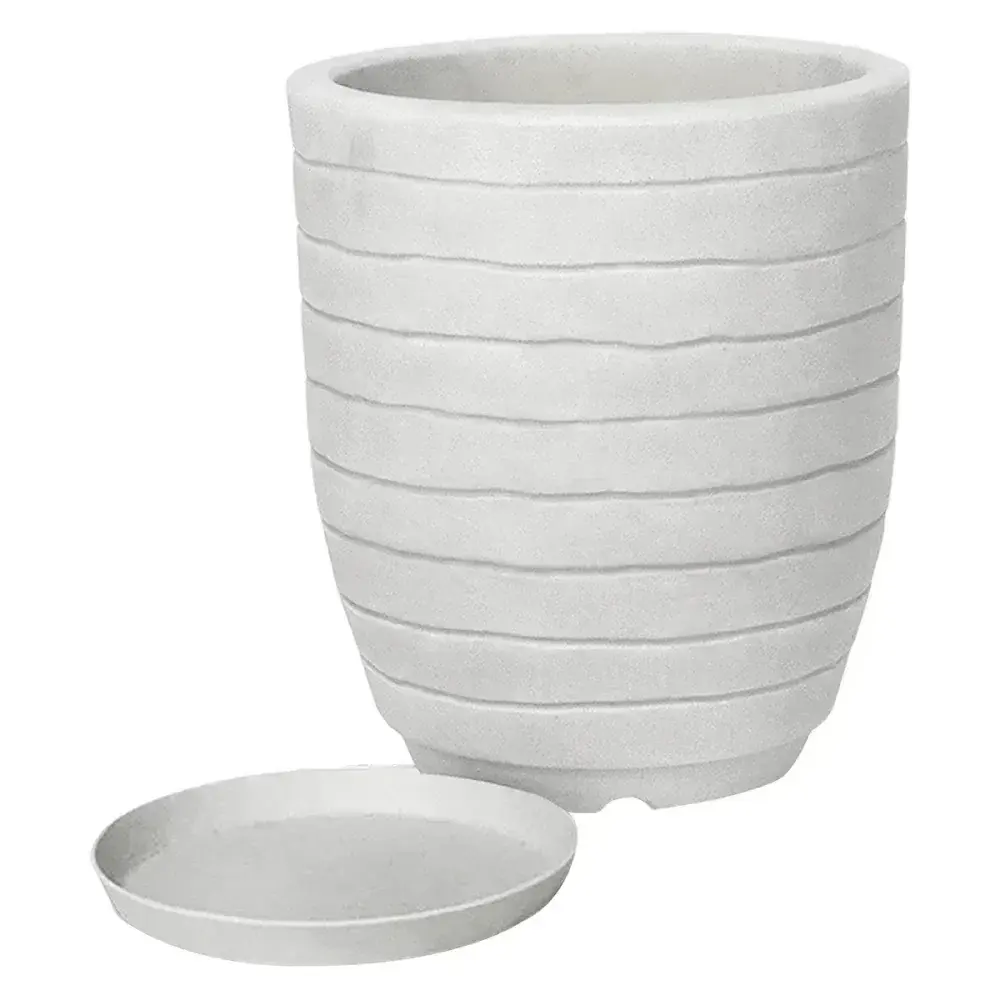 Vaso relevo antique branco 30X40CM 20L Vasart — fotografia 2