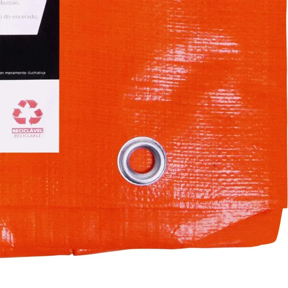Lona encerada polietileno 2M x 2M laranja 150 micras Worker — fotografia 10