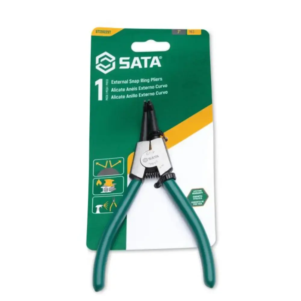 Alicate para anéis externo curvo 7 POL ST72022ST Sata — fotografia 3