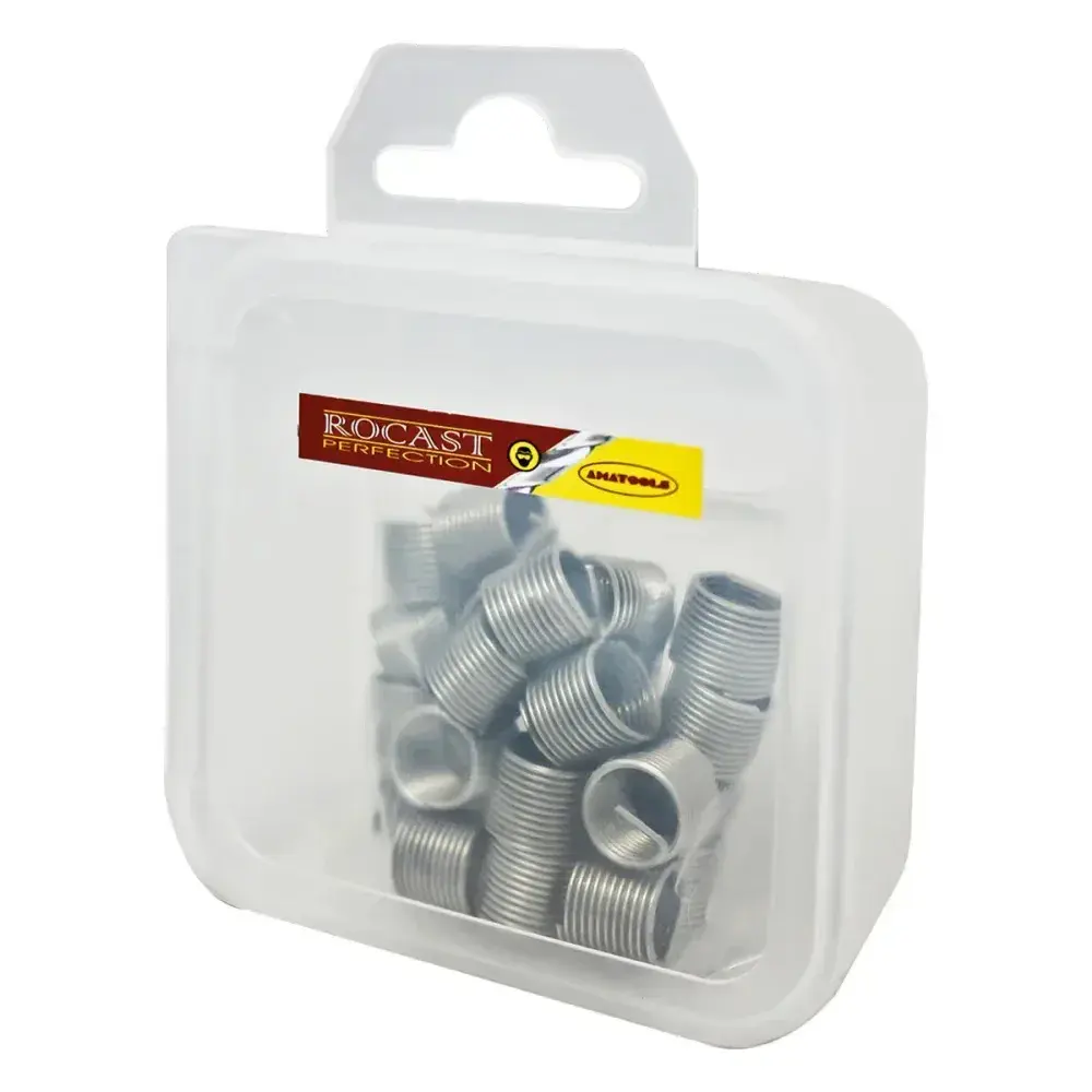 Inserto postiço longo aço inox unc 1/4 25 peç Rocast — fotografia 3