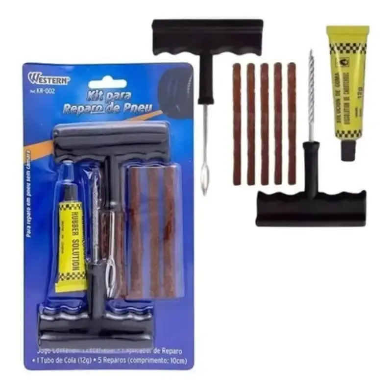 Kit reparo para pneus sem câmara com 8 peças KR-002 Western — fotografia de referência