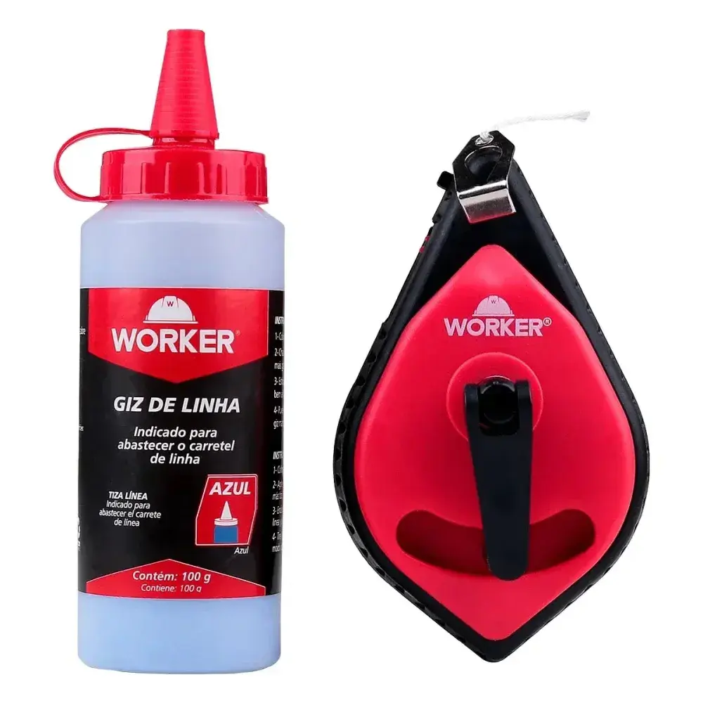 Giz de linha 30M azul para marcação Worker — fotografia 6