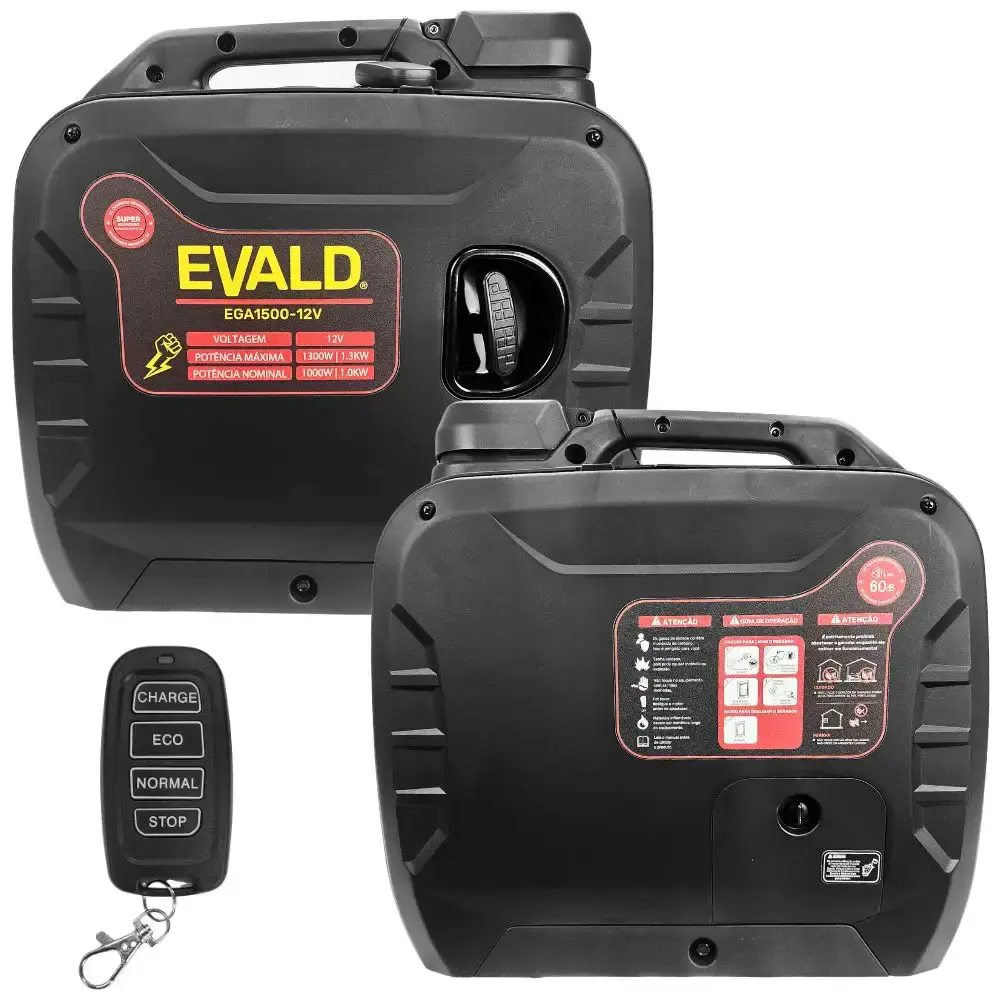 Gerador a gasolina automotivo para baterias 12V inteligente motorhome EGA1500-12V Evald — fotografia 6