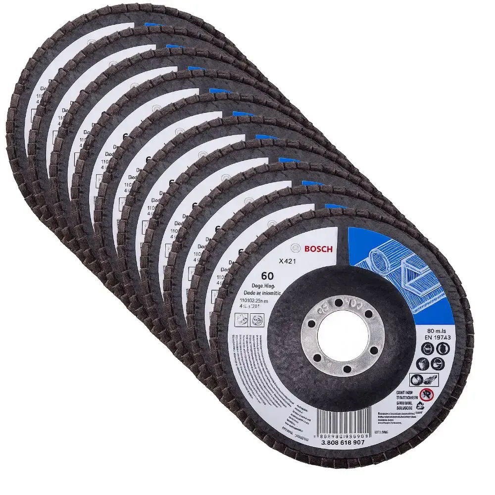 Disco de lixa flap grão 60 4.1/2POL. com 10 unidades Bosch