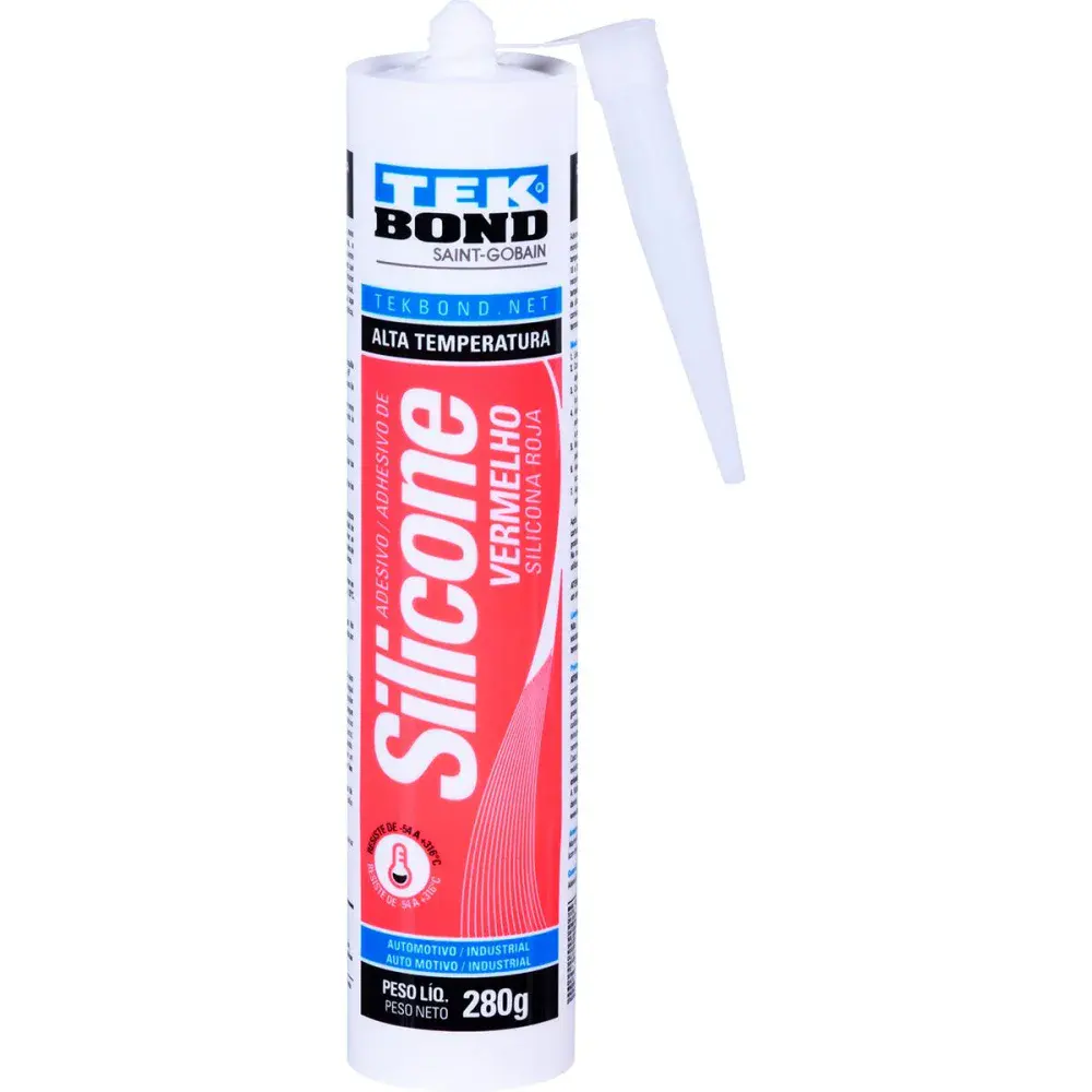 Silicone acético alta temperatura vermelho 280G Tekbond — fotografia 4