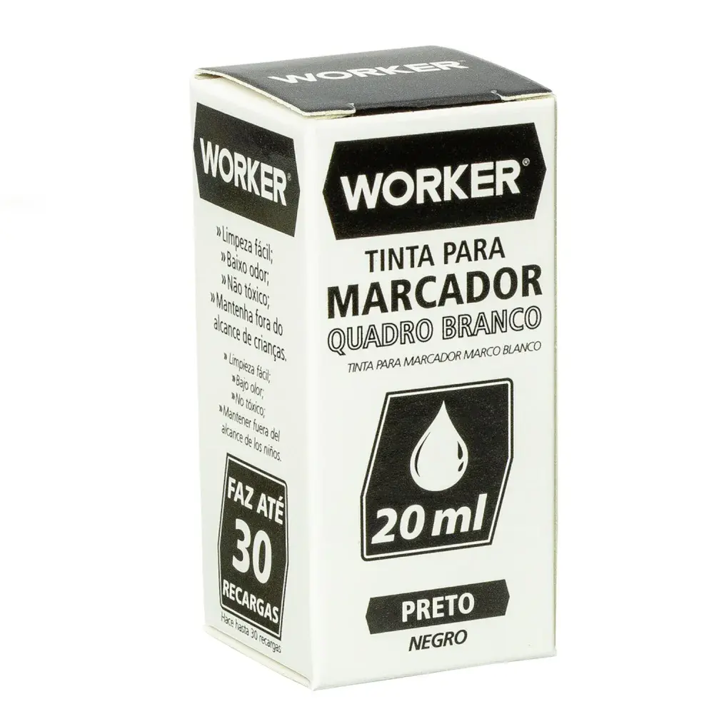 Tinta para marcador de quadro branco 20ML preto Worker — fotografia 2