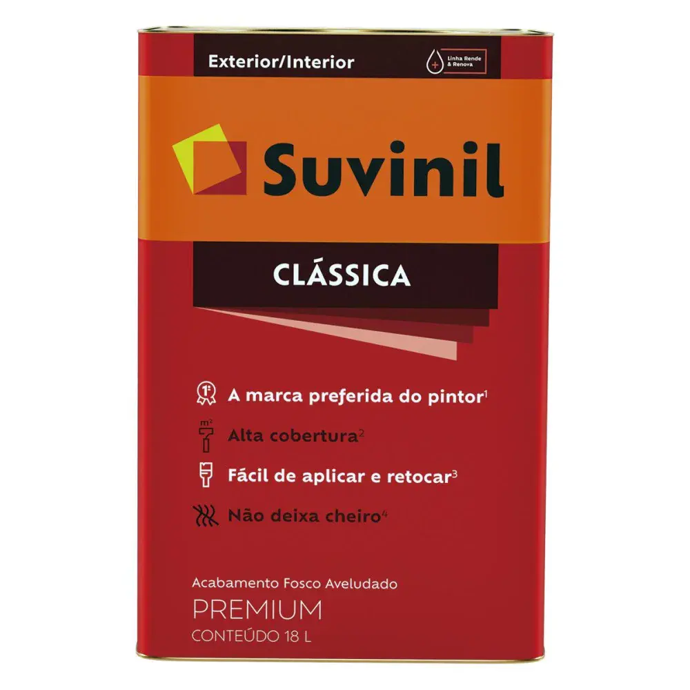 Tinta acrílica clássica fosco marfim 18L Suvinil — fotografia de referência