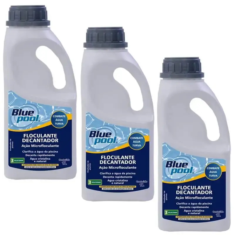 Floculante Clarificante Decantador para Piscinas 1L Kit com 3 Unidades 256620B Bluepool by FLUIDRA — fotografia de referência