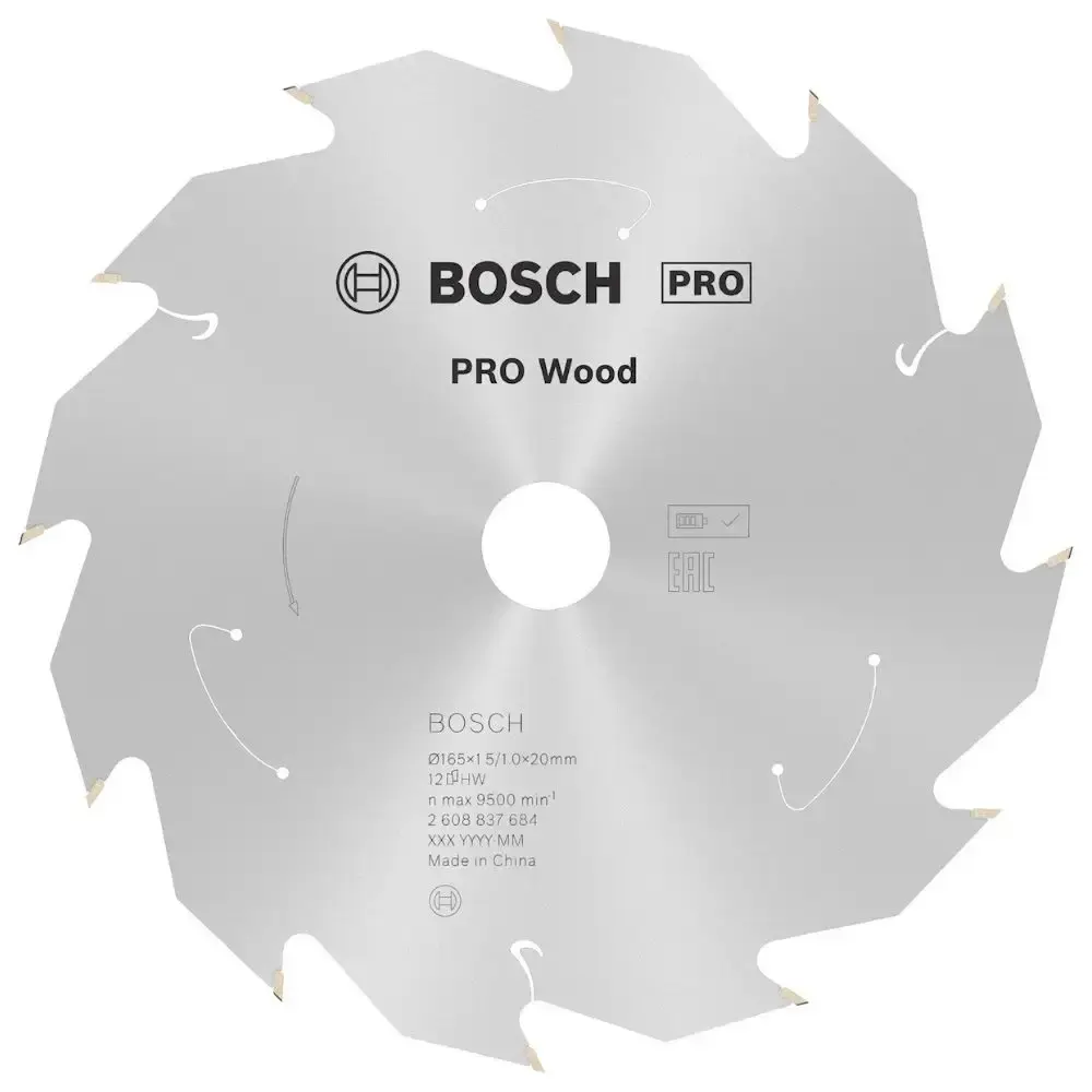 Disco de Corte Expert For Wood 165 x 20 MM 12 Dentes BOSCH — fotografia de referência