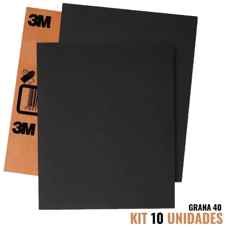 Lixa pano metal para ferro grana 40 kit 10 unidades HC000601993 3M MTX — fotografia de referência