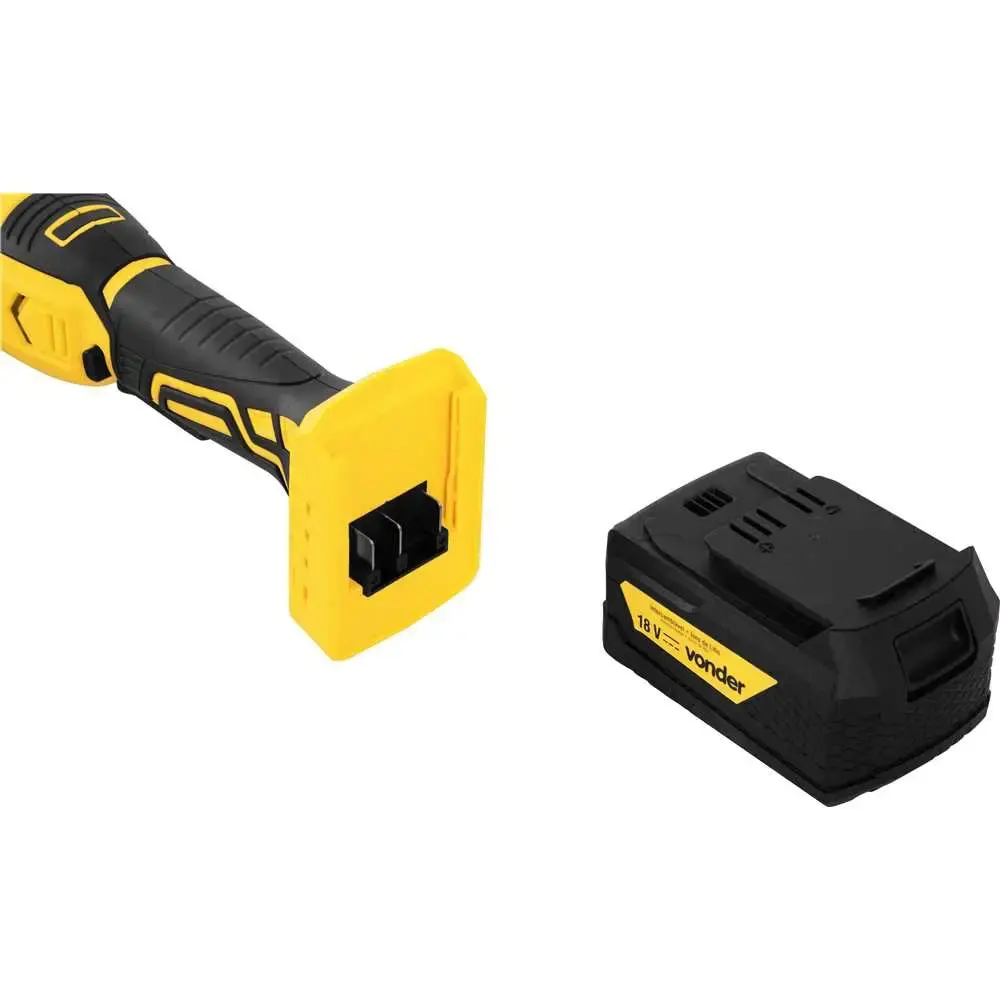 Esmerilhadeira angular 4.1/2 polegadas 18V com bateria intercambiável e carregador bivolt Vonder — fotografia 5