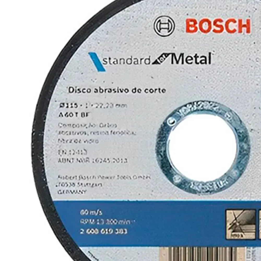 Disco de corte 115 MM x 1,0 MM standard for metal kit 50 peças Bosch — fotografia 4
