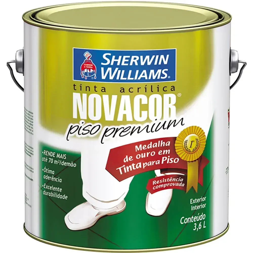 Tinta acrílica para piso 3,6L verde Novacor — fotografia 3