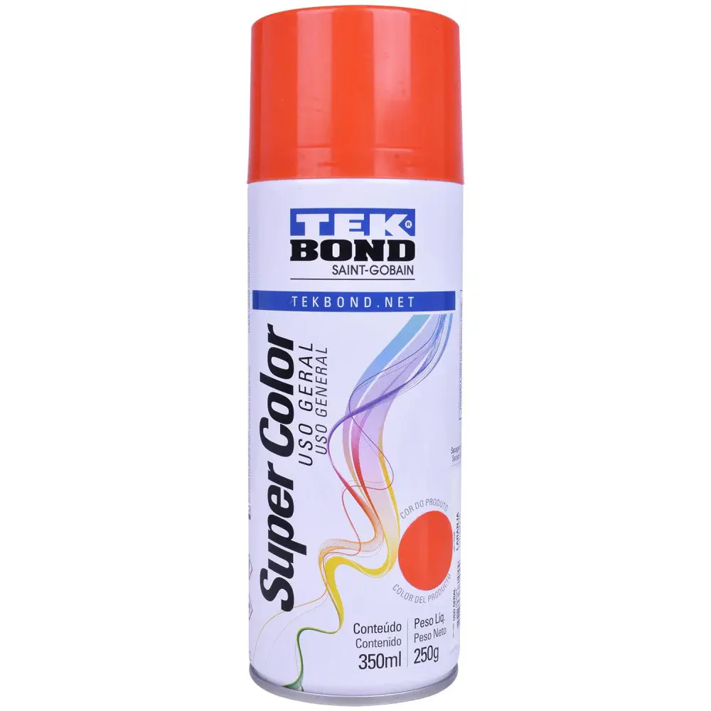 Tinta spray uso geral laranja 350ML Tekbond