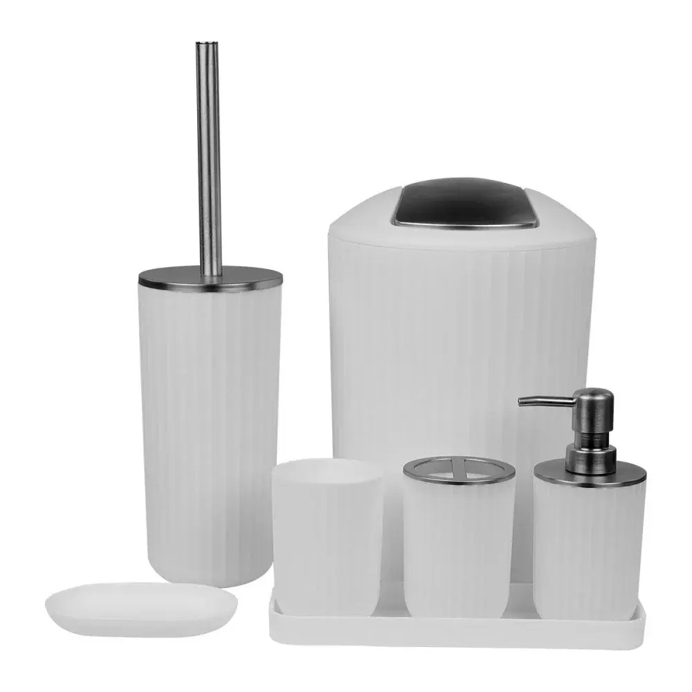 Kit acessórios para banheiro 7 peç branca Kala