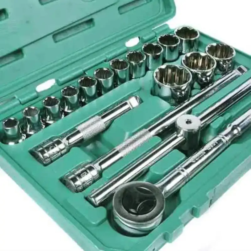 Jogo de Soquete 1/2 POL de 10 à 32 MM com 18 peças SATA + Kit Chave Fixa 6 à 17 MM EDA — fotografia 6