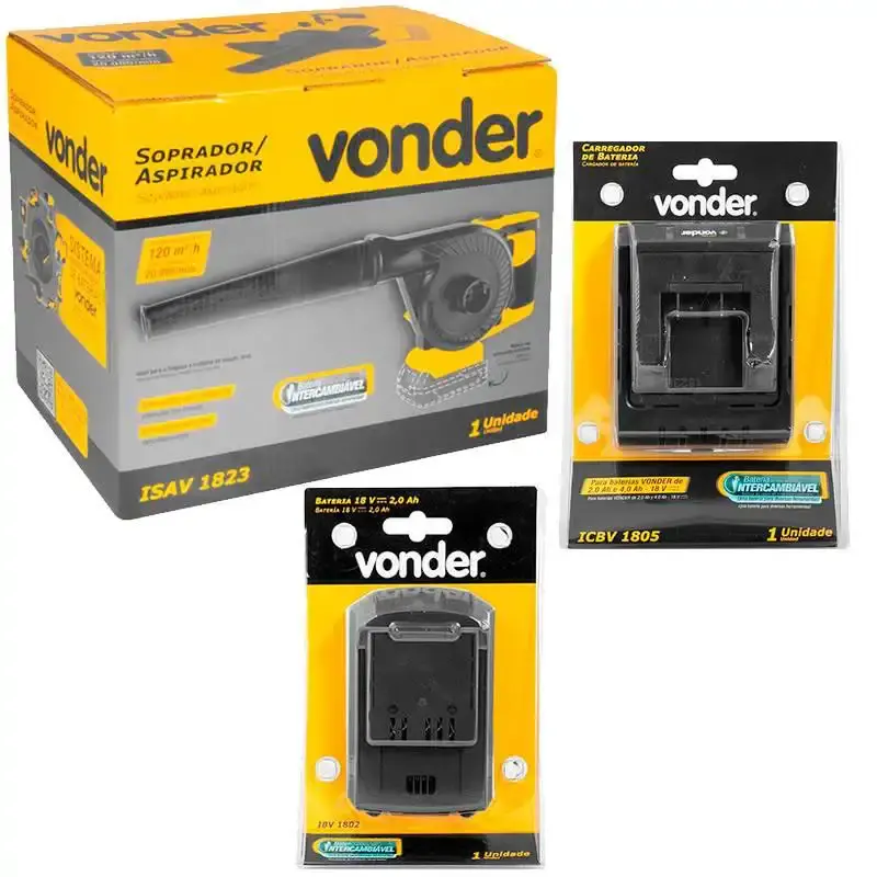 Soprador e aspirador de folhas bateria 18V 2,0AH bivolt isav 1823 Vonder — fotografia 5