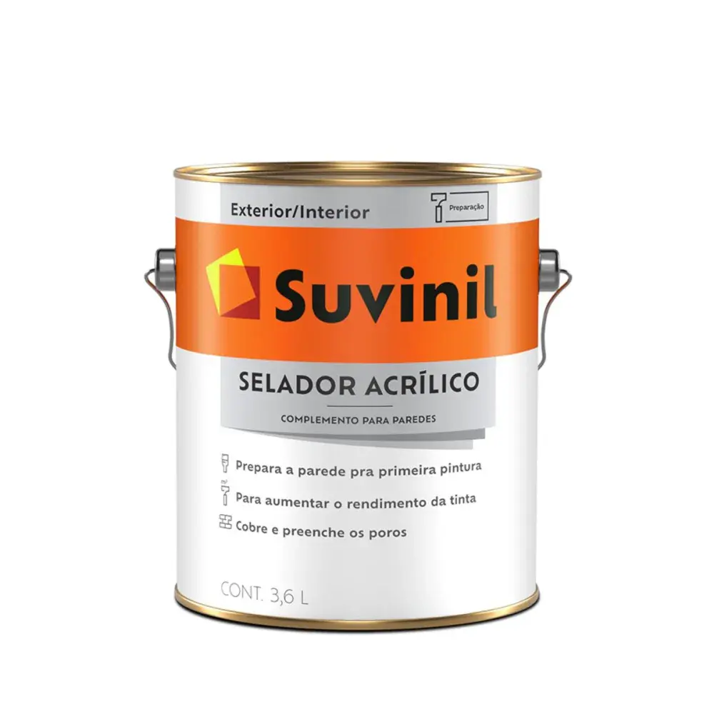 Selador acrílico para alvenaria branco 3,6L Suvinil