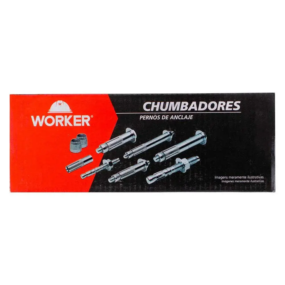 Chumbador parabolt 5/16.1/4 120 peç Worker — fotografia 4