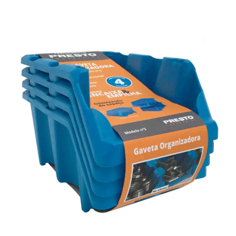 Kit de gavetas empilháveis Nº 5 azul 42018 Presto — fotografia de referência