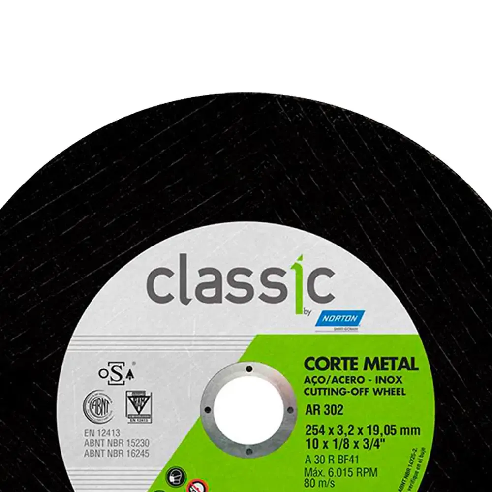 Disco de Corte 10" 2 telas Furo 3/4"maxi Classic 66253370156 NORTON — fotografia 2