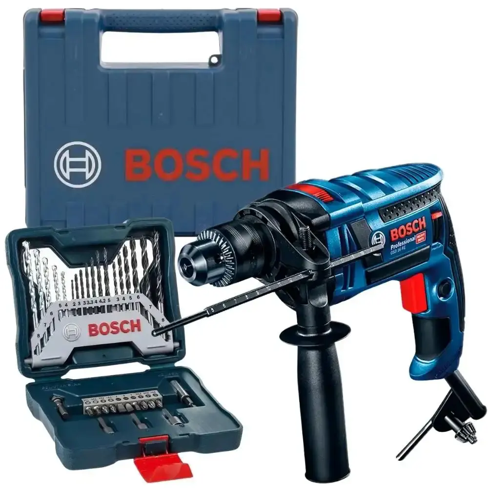 Furadeira de impacto 1/2 POL 850W e kit de pontas 33 peças Bosch 220 V — fotografia de referência