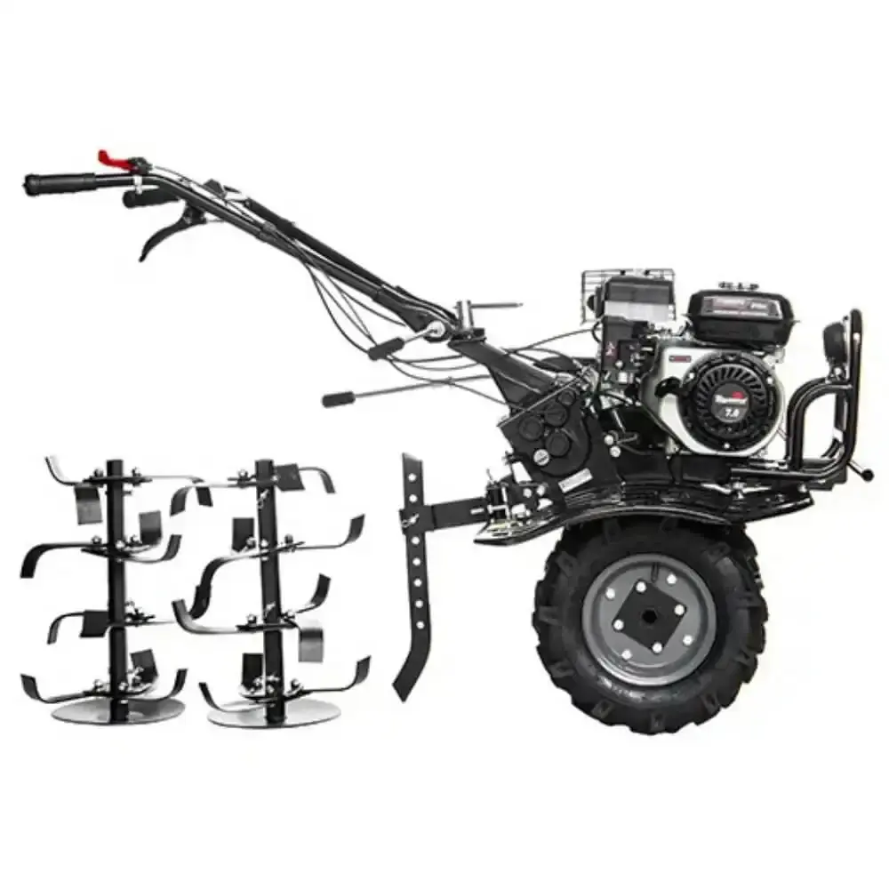 Motocultivador à gasolina 7HP com rodas e enxada rotativa TT90R-XP-U Toyama — fotografia 3