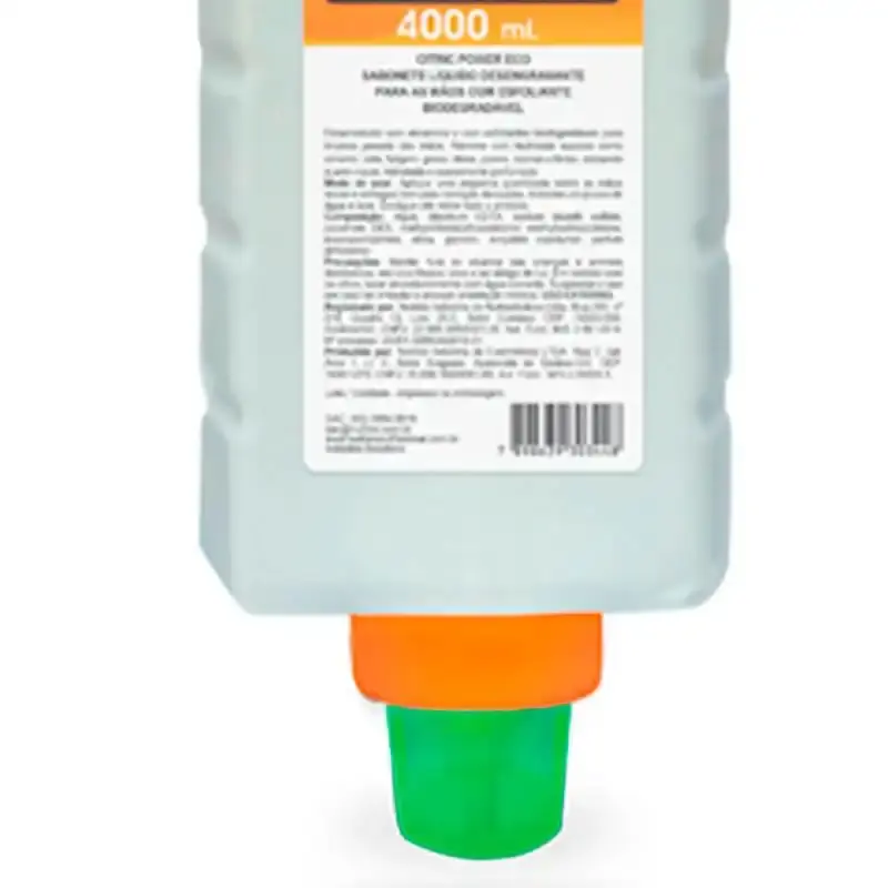 Sabonete líquido desengraxante com esfoliante citric power eco 4 litros refil Nutriex — fotografia 2