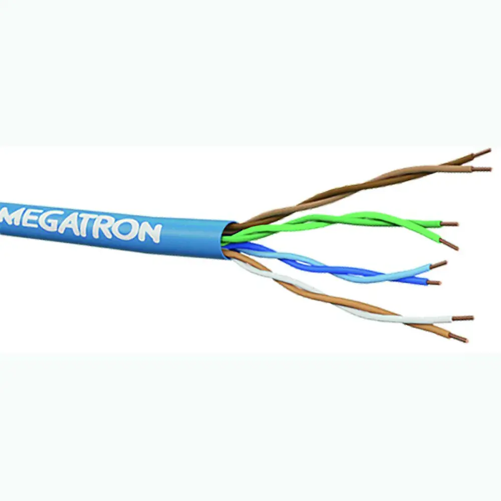 Cabo rede lan CAT5E utp cmx 305M azul Megatron — fotografia de referência