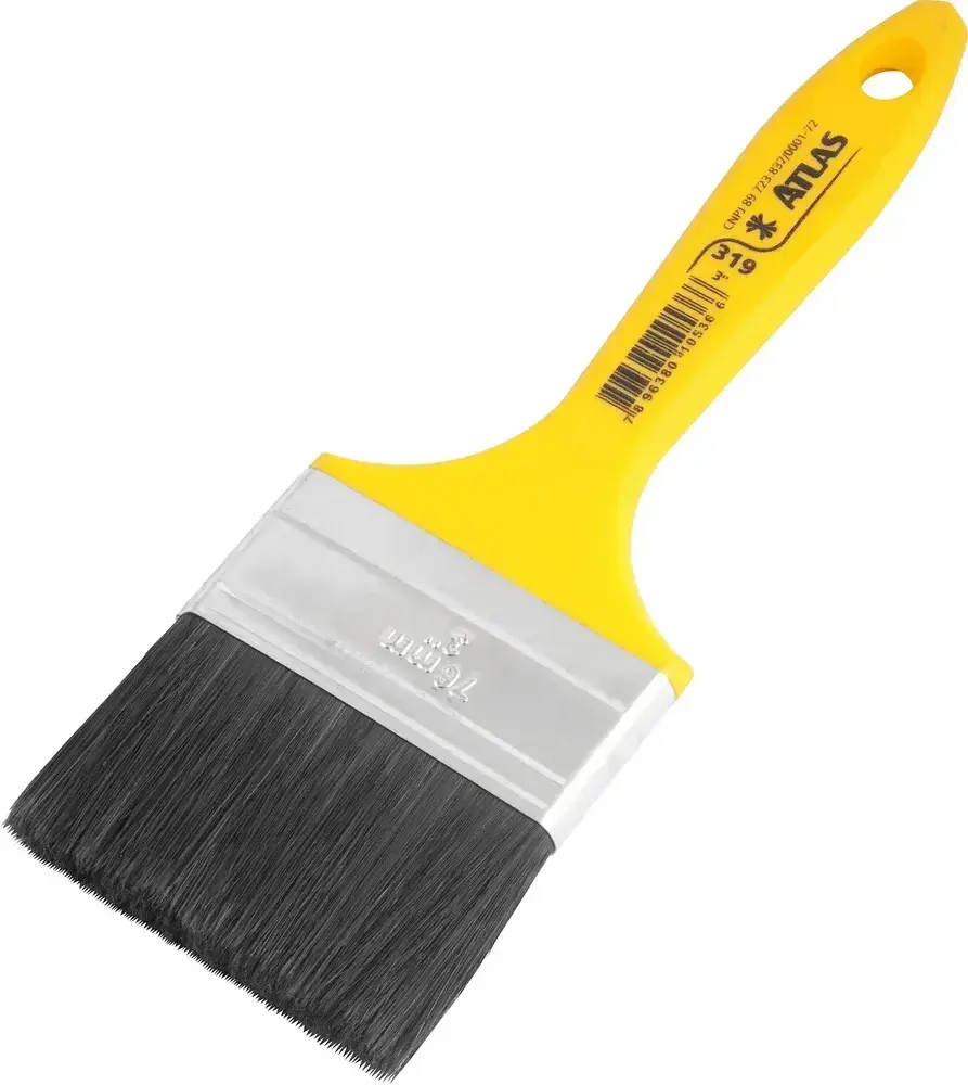 Trincha média para pintura com esmalte cerda preta 3” Atlas — fotografia 2