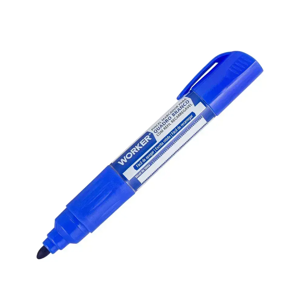 Marcador azul para quadro branco refil recarregável Worker — fotografia de referência