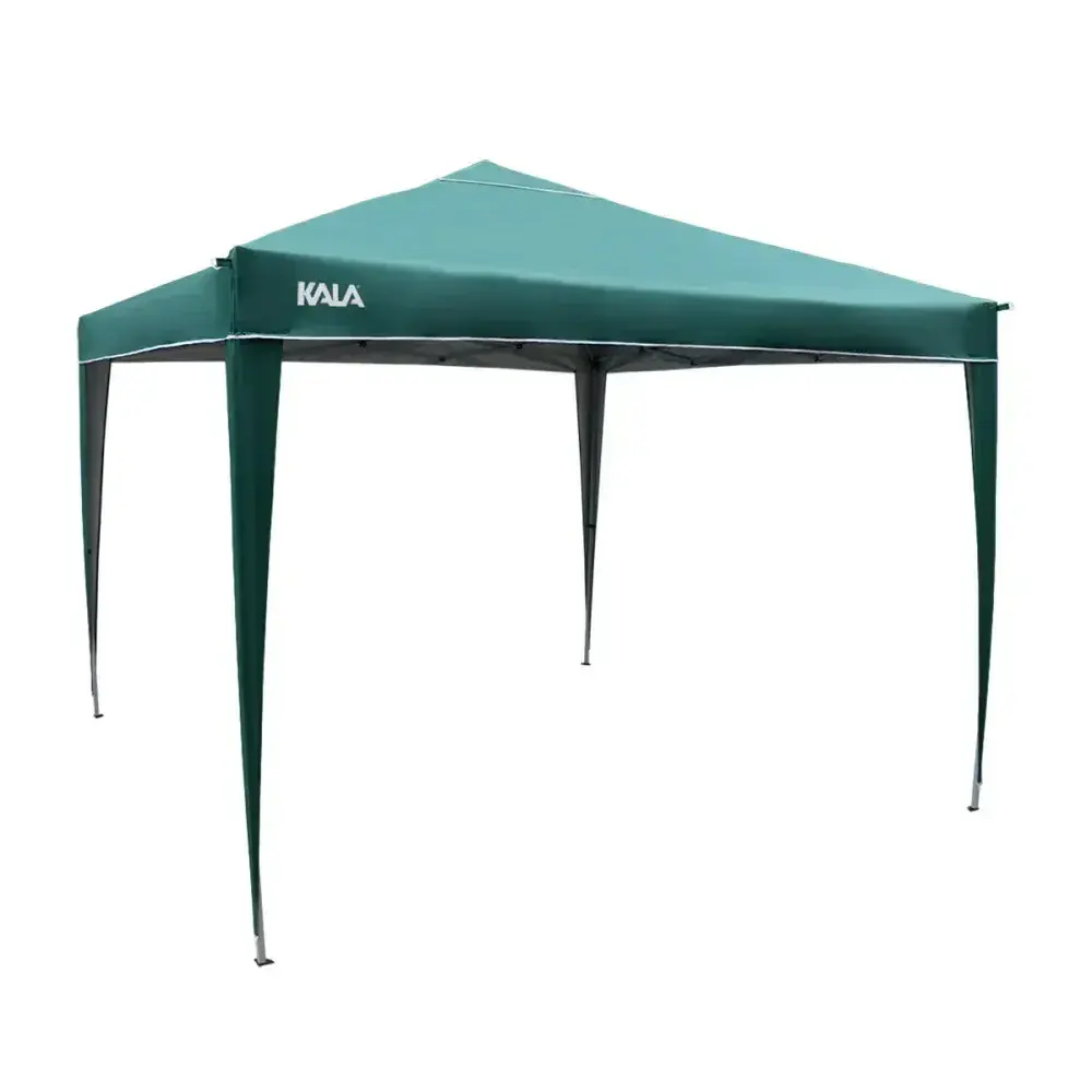 Gazebo dobrável verde 3M x 3M com pés de alumínio Kala — fotografia 3