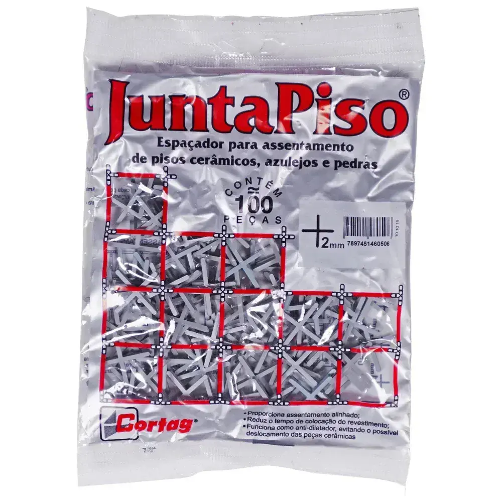Espaçador de junta de piso 2MM 100 peç cinza Cortag