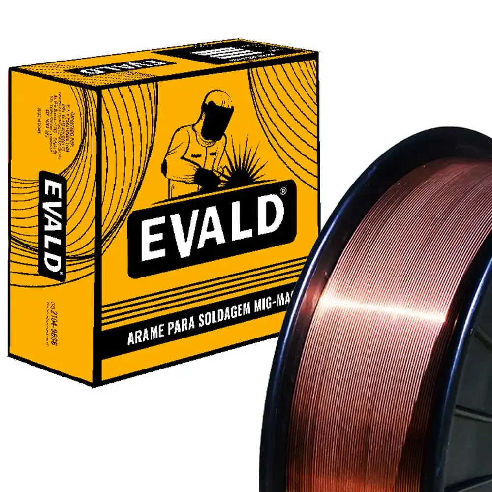 Arame para solda mig 1,2MM rolo plástico 15 KG ER70S-6 Evald — fotografia 5