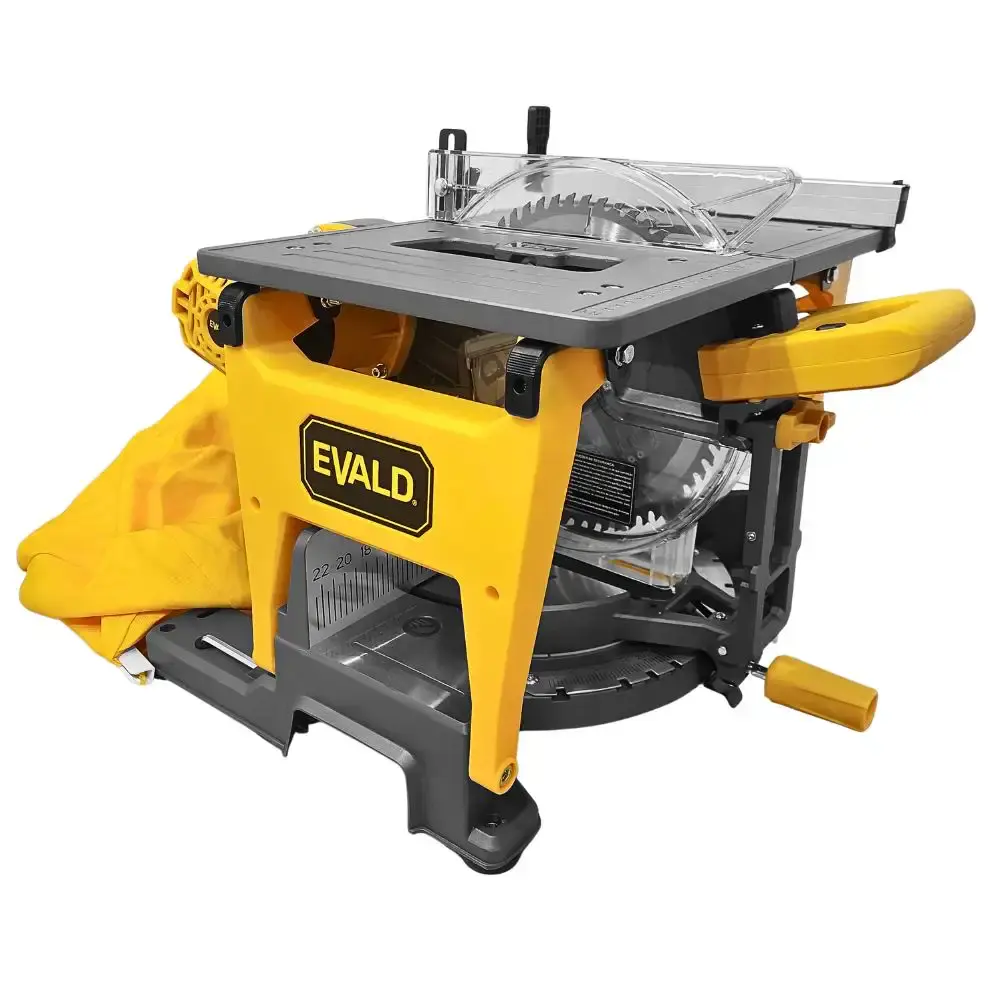 Serra de esquadria com serra circular de bancada 2 em 1 dust-free 10 POL 2200W Evald 110 V — fotografia 5