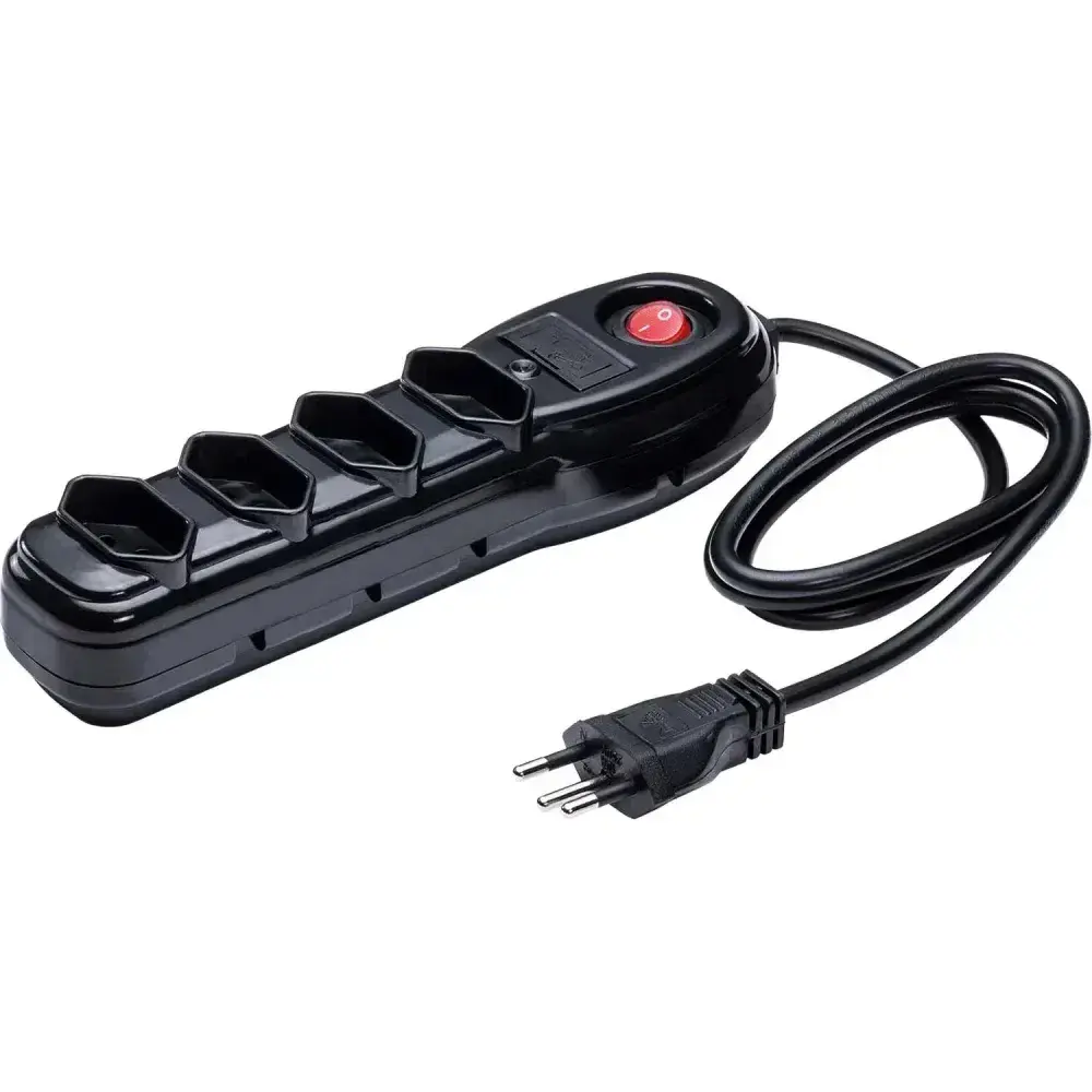 Filtro de linha com 4 tomadas preto 1M 10A biv Liege — fotografia 2