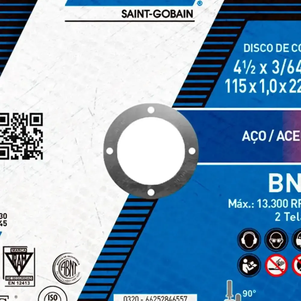 Disco de corte para metal e inox 4.1/2 POL BNA 12 Norton — fotografia 3