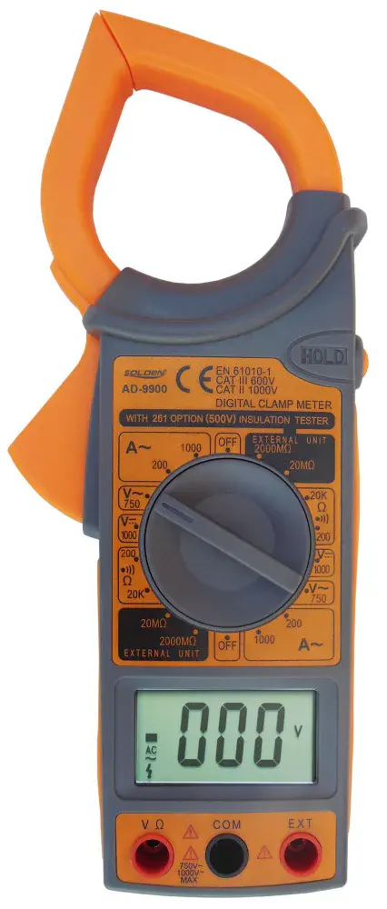 Alicate amperímetro digital a pilha 1,5V AD-9900 Solden — fotografia de referência