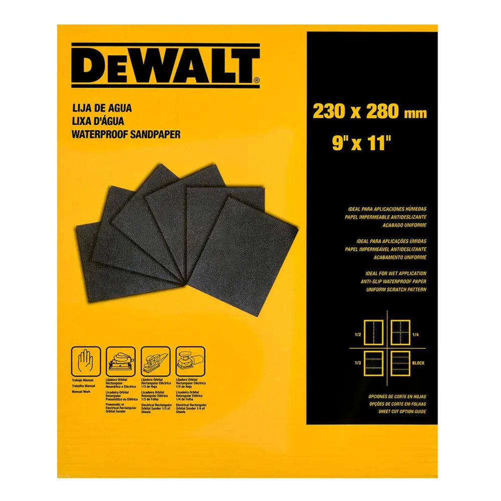 Lixa d' água óxido de alumínio 230X280MM grão 80 Dewalt — fotografia 3