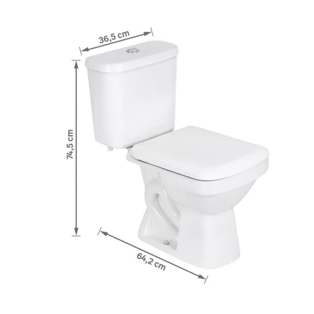 Kit vaso sanitário caixa e assento c/ duplo acionamento 3/6L lírio Fiori — fotografia 8