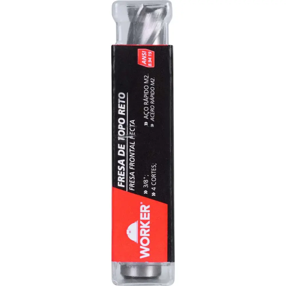 Fresa de topo reto aço rápido 3/8” haste 3/8” Worker — fotografia 6