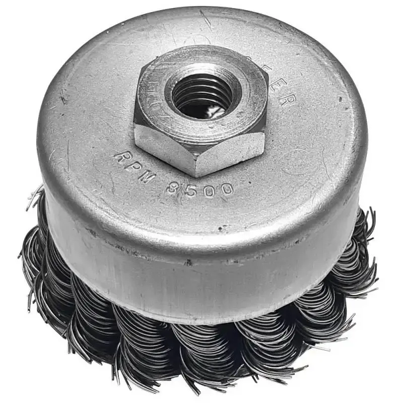 Escova de Aço Carbono Tipo Copo Trançada 4 x 1/4 POL 100 MM 3001 ABRASFER