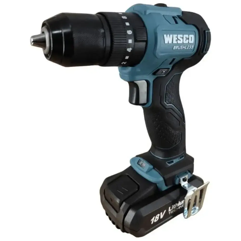 Parafusadeira 1/2 POL e martelete rotativo perfurador com bateria 18V e carregador Wesco — fotografia 3