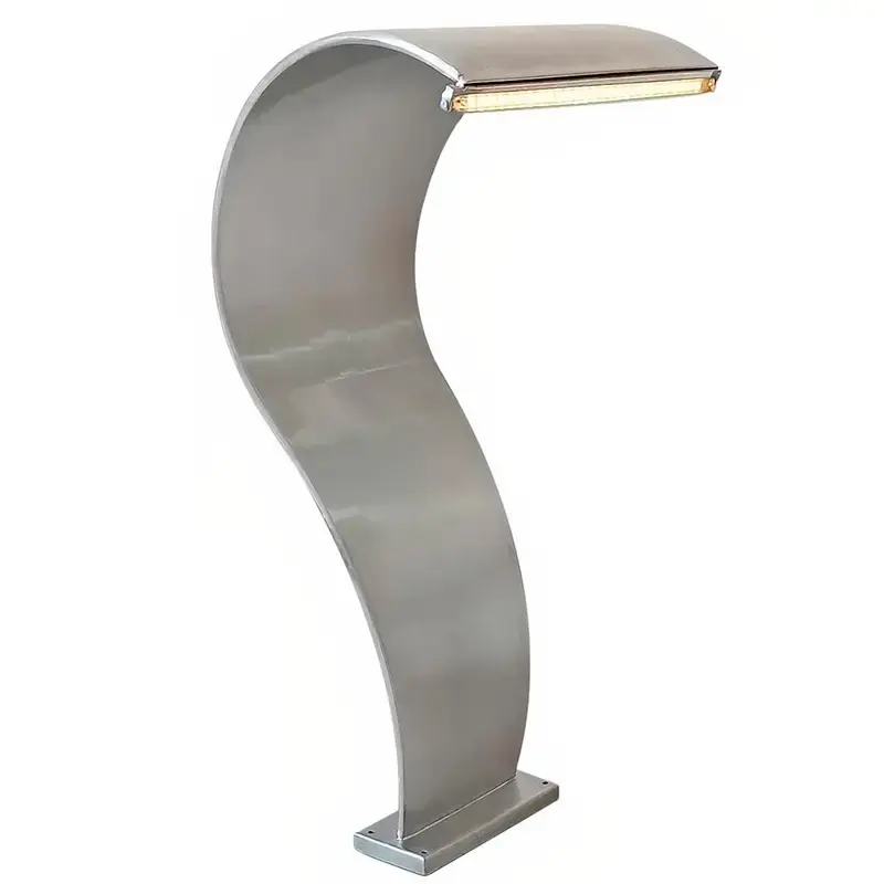 Cascata para Piscinas 60 x 26 CM Aço Inox Naja com LUZ RGB EVALD — fotografia de referência